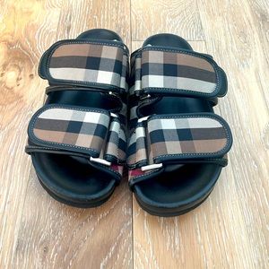 Burberry Men’s Thornman Cotton Check Sandals Size 40
